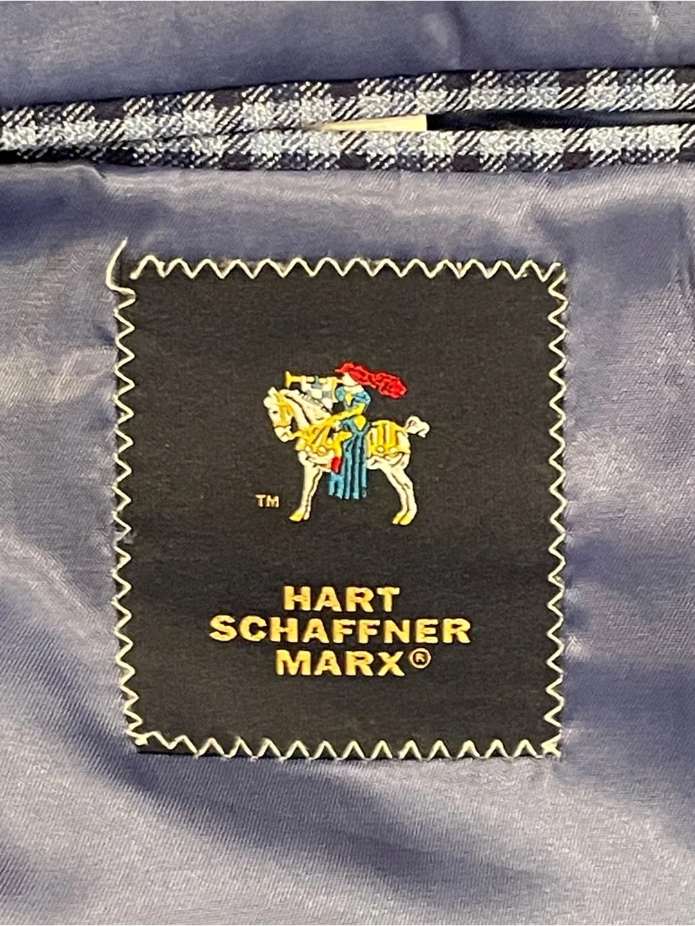 Hart Schaffner Marx Guabello Sobrius Wool Blazer Sport Coat Blue Check Men 48R